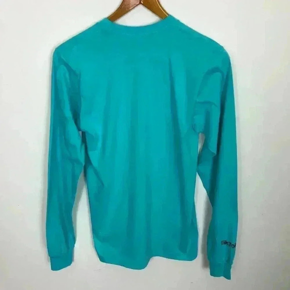 Tik Tok Unisex Blue Teal M Long Sleeve Pullover - Picture 5 of 6
